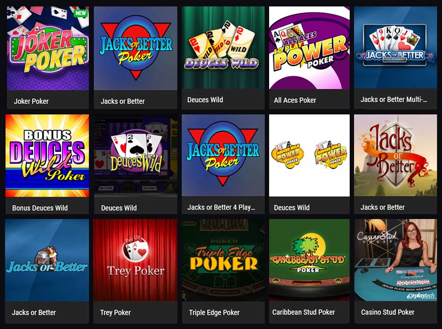 Online video pokers that can be played at this online casinos in Canada.